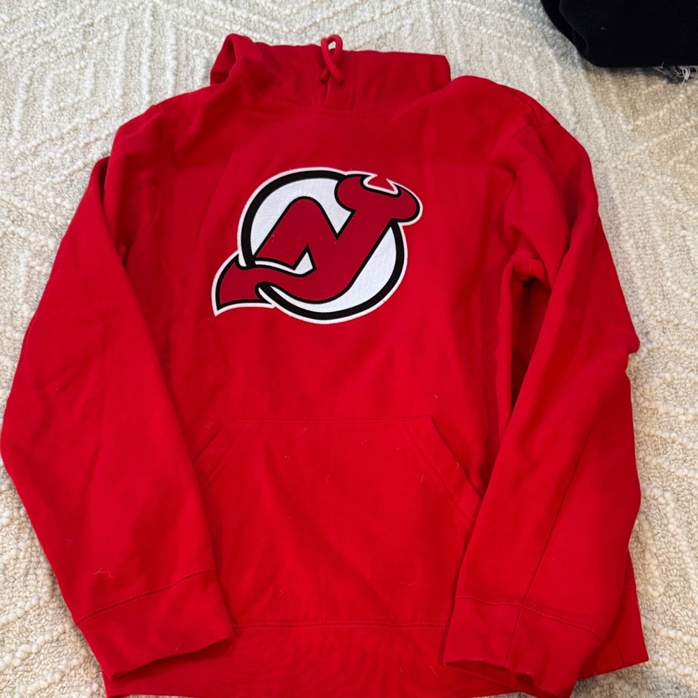 New Jersey Devils Red Hoodie with Bold Emblem
